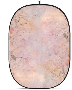 Glow CBA-PF0002 5x6.5' Fabric Collapsible Backdrop, Floral Painting