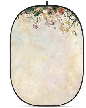 Glow CBA-PF0006 5x6.5' Fabric Collapsible Backdrop, Floral Painting