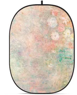 Glow CBA-PF0007 5x6.5' Fabric Collapsible Backdrop, Floral Painting