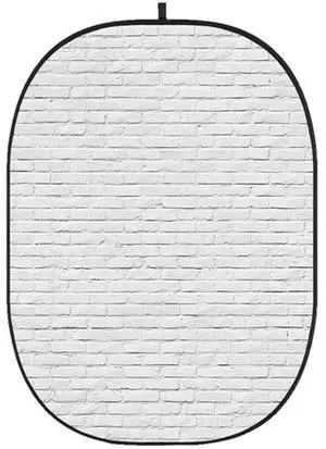 Glow CBA-WB0002 5x6.5' Fabric Collapsible Backdrop, Brick Wall