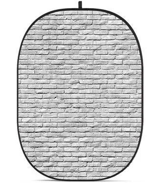 Glow CBA-WB0003 5x6.5' Fabric Collapsible Backdrop, Brick Wall