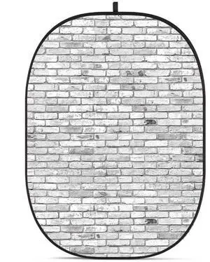 Glow CBA-WB0004 5x6.5' Fabric Collapsible Backdrop, Brick Wall