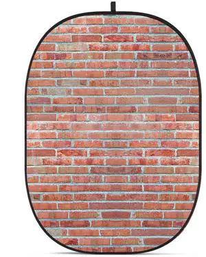 Glow CBA-WB0007 5x6.5' Fabric Collapsible Backdrop, Brick Wall