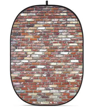Glow CBA-WB0008 5x6.5' Fabric Collapsible Backdrop, Brick Wall
