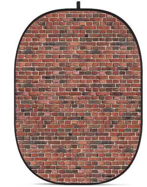Glow CBA-WB0006 5x6.5' Fabric Collapsible Backdrop, Brick Wall
