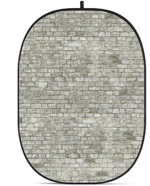 Glow CBA-WB0010 5x6.5' Fabric Collapsible Backdrop, Brick Wall