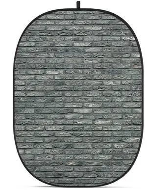 Glow CBA-WB0011 5x6.5' Fabric Collapsible Backdrop, Brick Wall