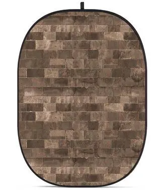 Glow CBA-WB0013 5x6.5' Fabric Collapsible Backdrop, Brick Wall