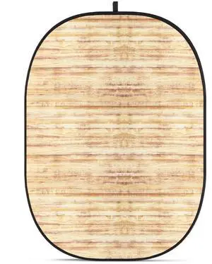 Glow CBA-WW0001 5x6.5' Fabric Collapsible Backdrop, Wooden Wall