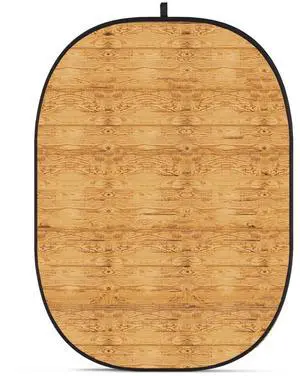 Glow CBA-WW0002 5x6.5' Fabric Collapsible Backdrop, Wooden Wall
