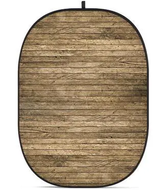 Glow CBA-WW0004 5x6.5' Fabric Collapsible Backdrop, Wooden Wall