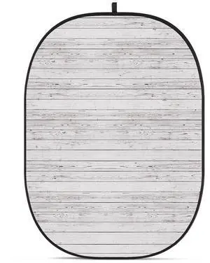 Glow CBA-WW0007 5x6.5' Fabric Collapsible Backdrop, Wooden Wall