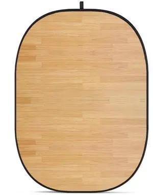 Glow CBA-WW0008 5x6.5' Fabric Collapsible Backdrop, Wooden Wall