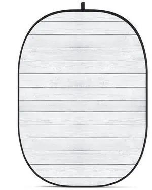 Glow CBA-WW0011 5x6.5' Fabric Collapsible Backdrop, Wooden Wall