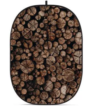 Glow CBA-WW0010 5x6.5' Fabric Collapsible Backdrop, Wooden Wall