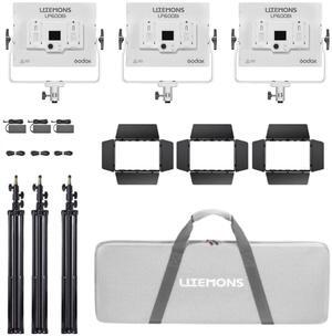 Godox Litemons LP600Bi 60W Bi-Color LED 3-Light Panel Kit #LP600BI K3