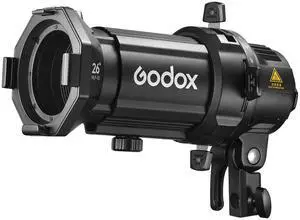 Godox Projection Attachment with 26 Degree Interchangeable Lens for ML30 and ML60 LED Lights, Black