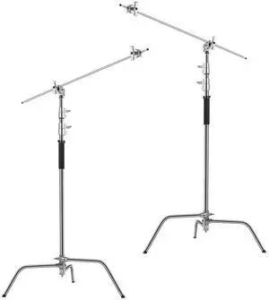 GVM C330 10.5' Turtle Base C-Stand and Grip Arm Kit, Chrome, 2-Pack #C330 K1