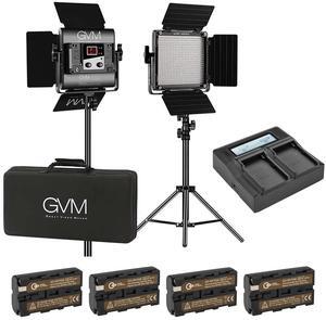 GVM 560AS 30W Bi-Color Soft LED Panel 2-Light Kit w/Charger, 4x NP-F550 Battery