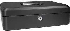 Barska 12" Cash Box with Key Lock, Black