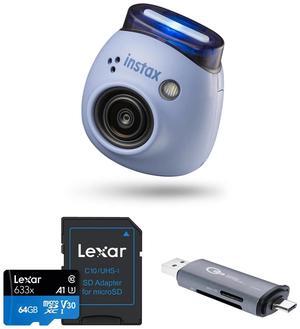 Fujifilm Instax Pal Digital Camera, Lavender Blue, Bundle with Essentials Kit