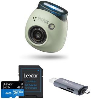 Fujifilm Instax Pal Digital Camera, Pistachio Green, Bundle with Essentials Kit