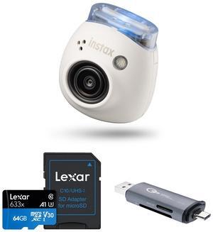 Fujifilm Instax Pal Digital Camera, Milky White, Bundle with Essentials Kit