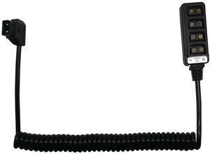 AndyCine D-Tap Male to 4-Port D-Tap Female Coiled Splitter Cable #A-DTAP-141