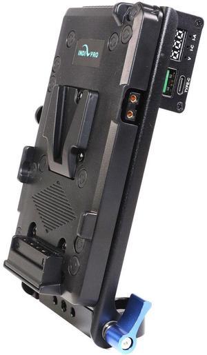 IndiPRO V-Mount Battery Adapter Plate w/USB Type-C Converter & 15mm Rod System