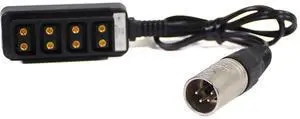 IndiPRO 22" 4-Pin Male XLR to 4-Way D-Tap Splitter Cable #4PNX4W