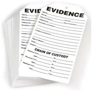 Safariland 3.5x6.5" Evidence Tags, Pack of 100 #SAT-500