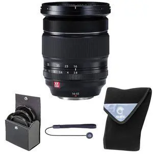 Fujifilm XF 16-55mm f/2.8 R LM WR Lens, Bundle with 77mm Digital Essentials Filter Kit and 15x15" Lens Wrap