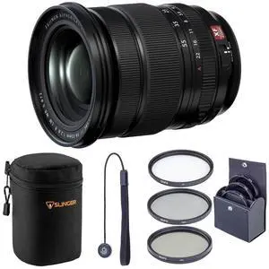 Fujifilm XF 16-55mm f/2.8 R LM WR II Lens Bundle 72mm Digital Essentials Filter Kit + Slinger Soft Lens Case + Lens Cap Tether