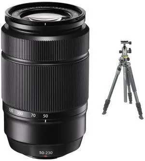 Fujifilm XC 50-230mm f/4.5-6.7 OIS II Lens, Black, Bundle with Vanguard ALTA PRO 2+ 263AB100 3-Section Aluminum Tripod