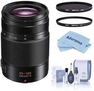 Panasonic Leica DG Vario-Elmarit 35-100mm f/2.8 Lens, Bundle with Hoya 58mm UV and CPL Filters