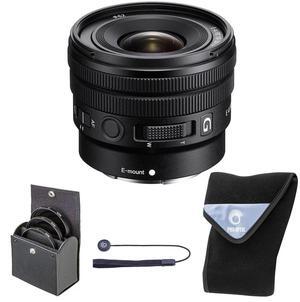 Sony E PZ 10-20mm f/4 G Lens, Bundle with 62mm Filter Kit and 15x15" Lens Wrap