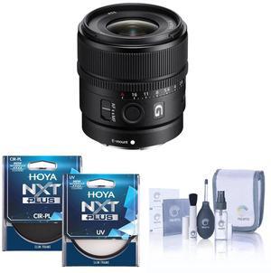 Sony E 15mm f/1.4 G Lens with Hoya NXT Plus 55mm UV+CPL Filter Kit #SEL15F14G FK