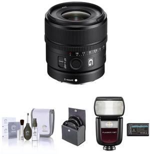 Sony E 15mm f/1.4 G Lens with Flashpoint Zoom Li-on III R2 TTL Flash Kit