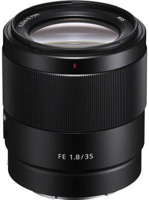 Sony FE 35mm f/1.8 Lens, Black, Bundle with 55mm Filter Kit and 15x15" Lens Wrap