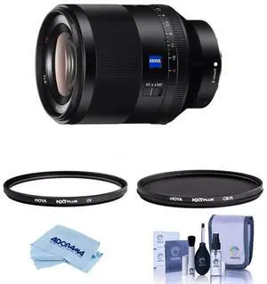 Sony Planar T* FE 50mm f/1.4 ZA Lens, Bundle with Hoya 72mm UV+CPL Filter Kit, Cleaning Kit, Cleaning Cloth