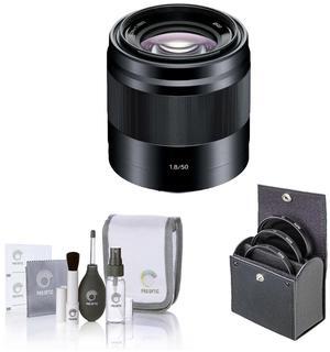 Sony E 50mm f/1.8 OSS Lens for Sony E, Silver with Accessories Kit #SEL50F18 AK