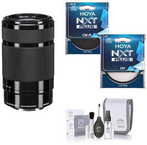 Sony E 55-210mm f/4.5-6.3 OSS Lens for Sony E, Black with 49mm UV+CPL Filter Kit