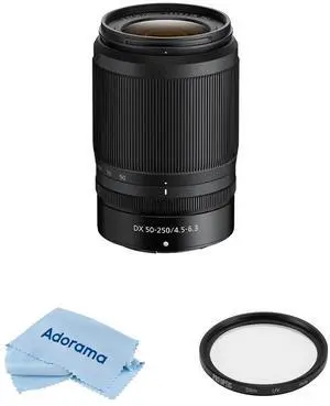 Nikon NIKKOR Z DX 50-250mm f/4.5-6.3 VR Lens, Bundle with ProOptic Pro Digital 62mm Multi Coated UV Slim Filter, Cleaning Kit