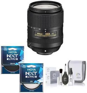 Nikon 18-300mm f/3.5-6.3G ED IF AF-S DX NIKKOR VR Lens, Bundle with Hoya NXT Plus 67mm CPL+UV Lens Filter Kit, Cleaning Kit