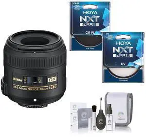 Nikon 40mm f/2.8G DX AF-S Micro NIKKOR Lens, Bundle with Hoya UV+CPL Filter Kit, Cleaning Kit