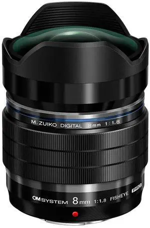 Olympus M.Zuiko Digital ED 8mm f/1.8 Fisheye Pro Lens for MFT, Black