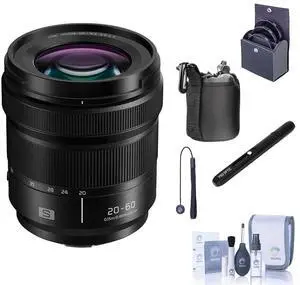 Panasonic Lumix S 20-60mm f/3.5-5.6 Lens for L Mount, Bundle with ProOptic 67mm Filter Kit, Pouch, Lens Cleaner, Cleaning Kit, Lens Cap Tether