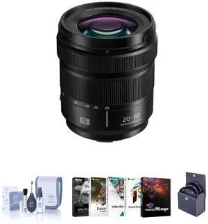 Panasonic LUMIX S 20-60mm f/3.5-5.6 Lens for L Mount, Bundle with ProOptic 67mm Filter Kit, PC Software Kit, Cleaning Kit
