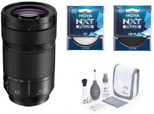 Panasonic LUMIX S 70-300mm f/4.5-5.6 Lens for L Mount, Bundle with Hoya NXT Plus 77mm CPL+UV Filter Kit, Cleaning Kit