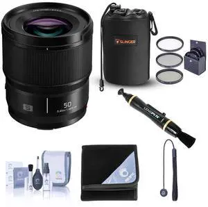Panasonic LUMIX S 50mm f/1.8 Lens for L Mount, Bundle with ProOptic 67mm Filter Kit, Pouch, Lens Cleaner, Lens Wrap, Cleaning Kit, Lens Cap Tether